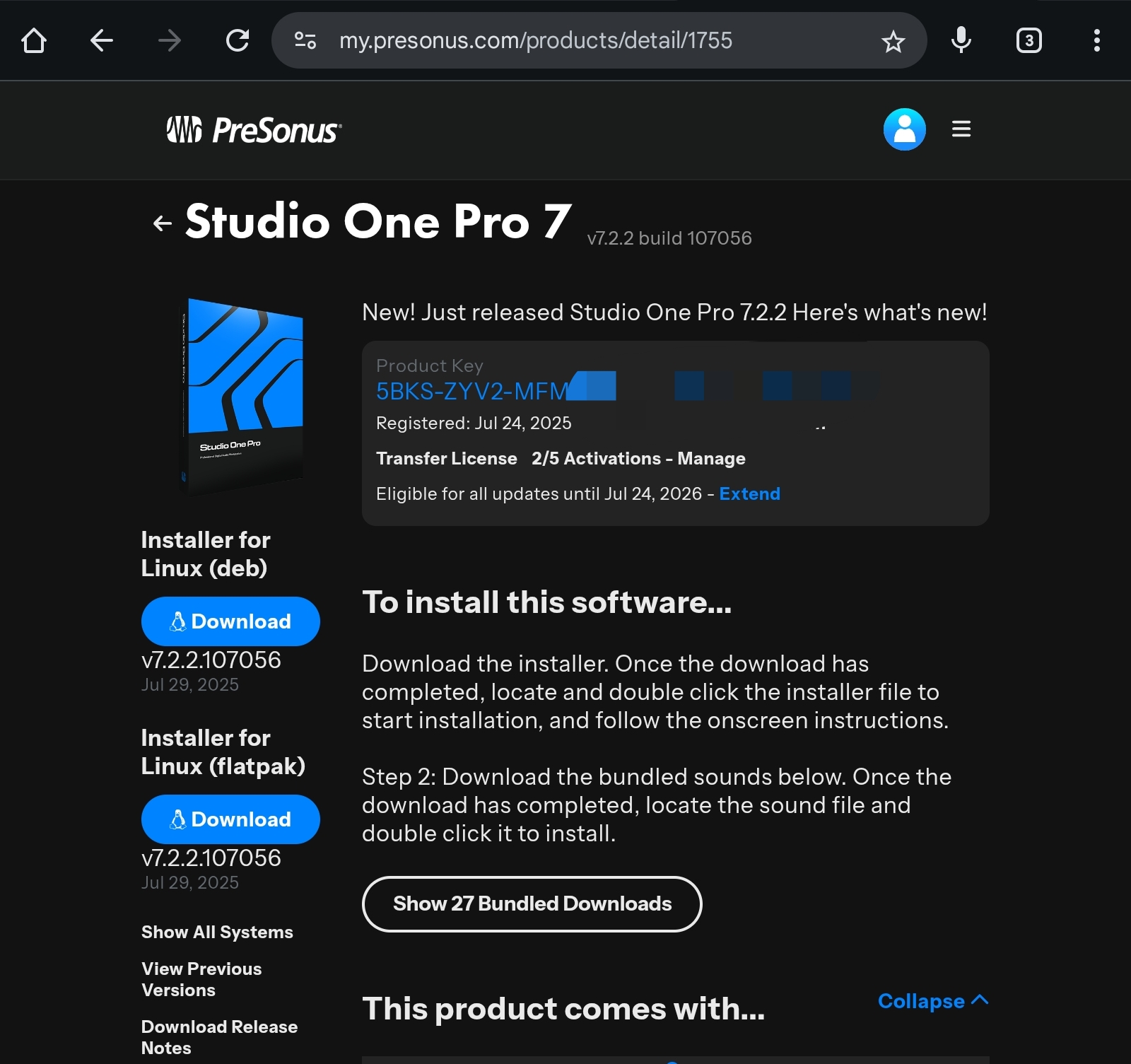 Presonus Studio One Pro 7.2 (Perpetual License)
