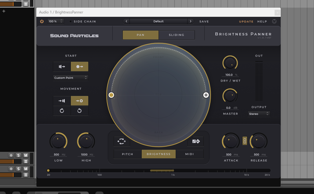 Sound Particles Brightness Panner
