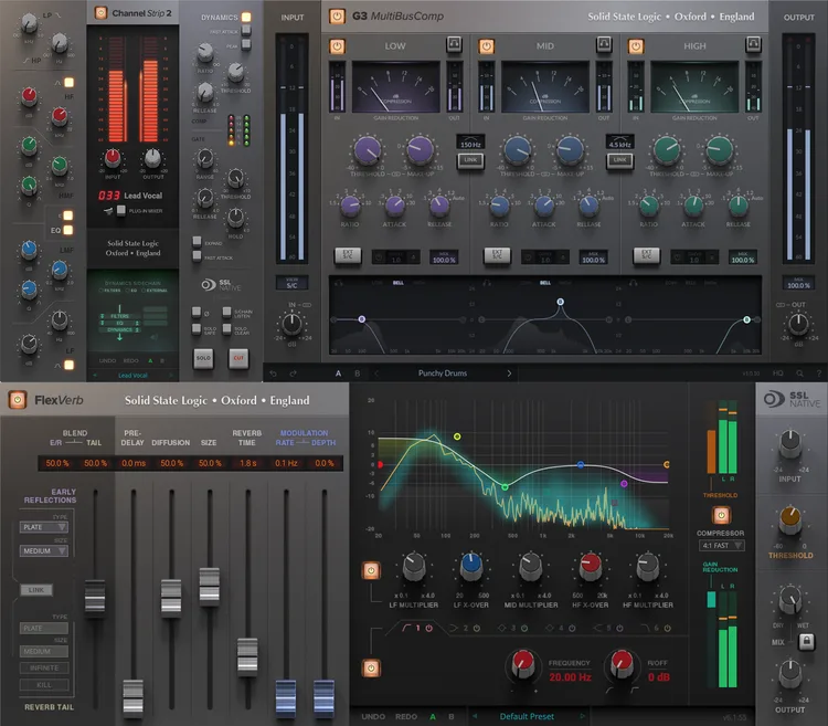 Solid State Logic SSL Channel Strip 2, G3 MultiBusComp, FlexVerb