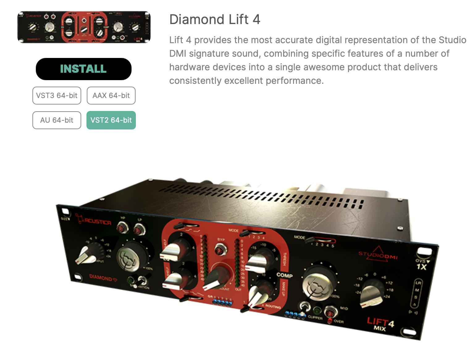 Acustica Audio diamond lift 4