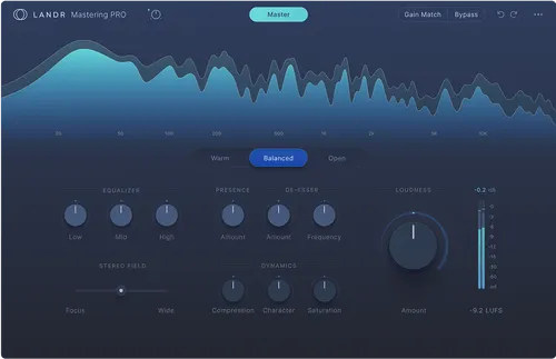 landr Landr Mastering plugin Pro