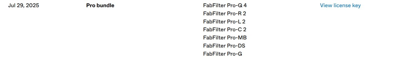 Fabfilter Pro bundle license