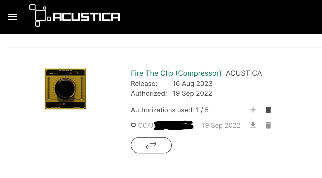 Acustica Audio Fire The Clip