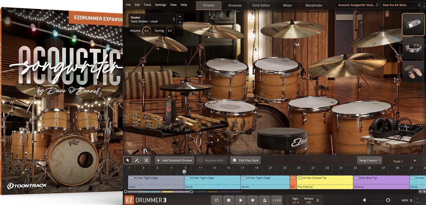 Toontrack Acoustic Songwriter  EZX - for EZdrummer 3