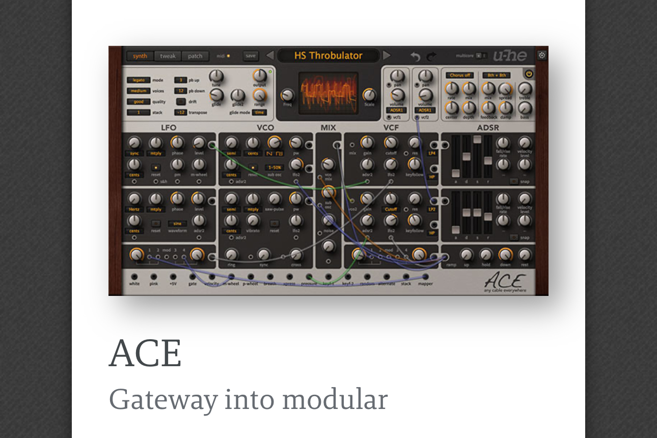 u-he u-he ACE Modular synthesizer
