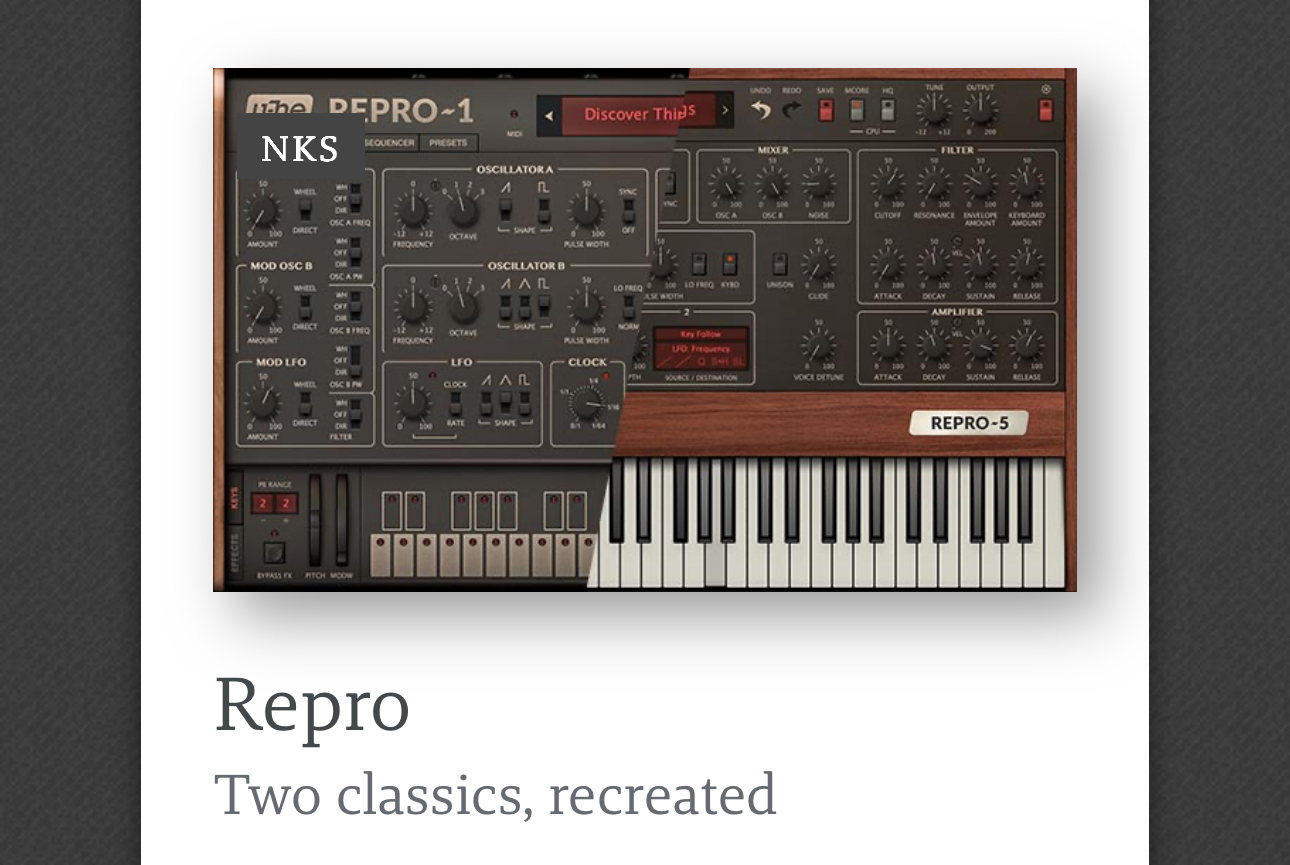 u-he u-He Repro 1 / Repro 5 synthesizwr