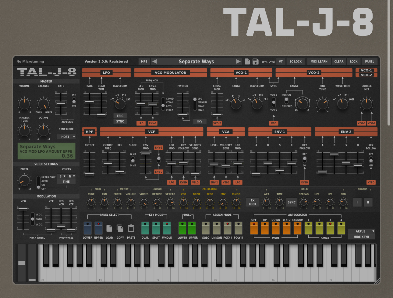 TAL-Togu Audio line TAL-J-8 Jupiter 8 emulation synthesizer