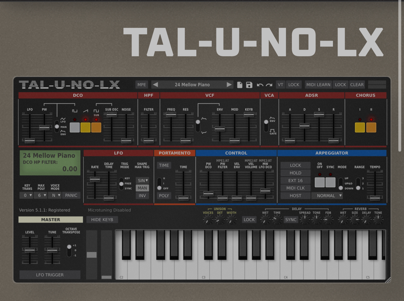 TAL-Togu Audio line TAL-U-NO-LX Roland Juno Emulation Synthesizer