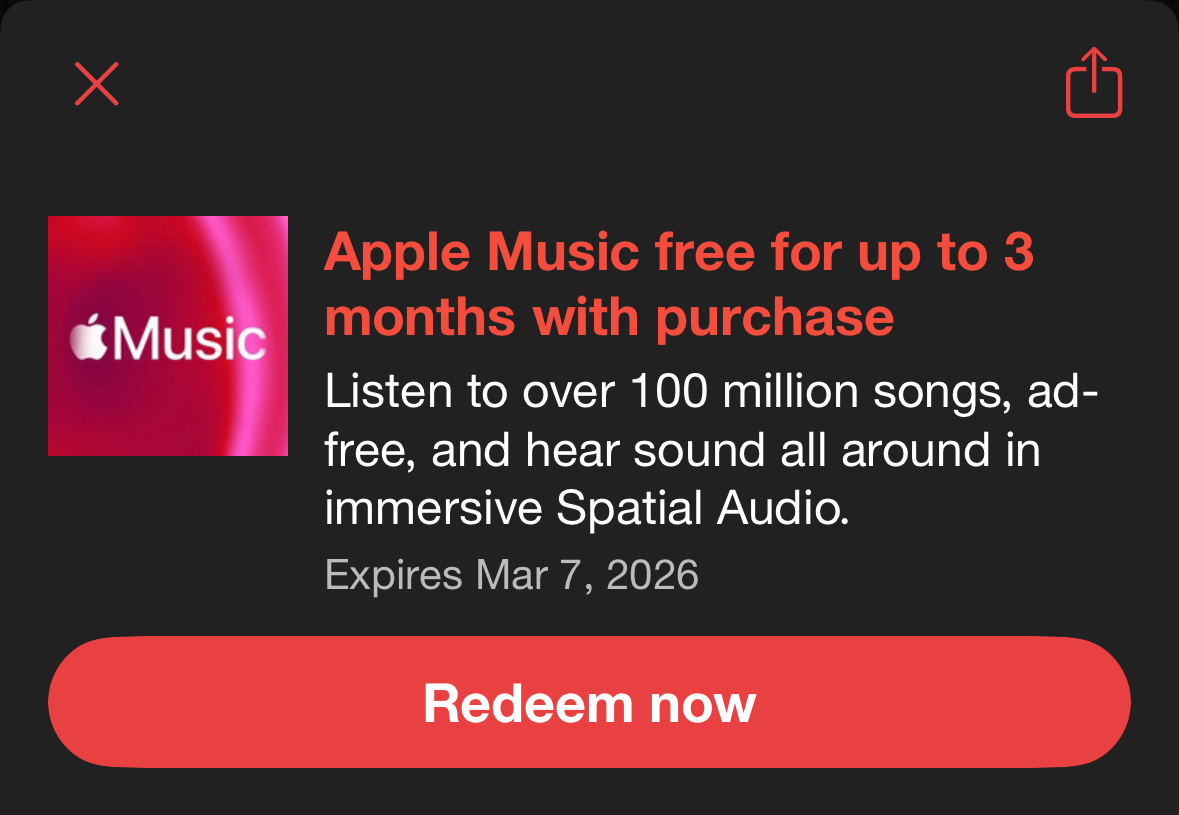Apple Apple Music 3 month Trial Access Code