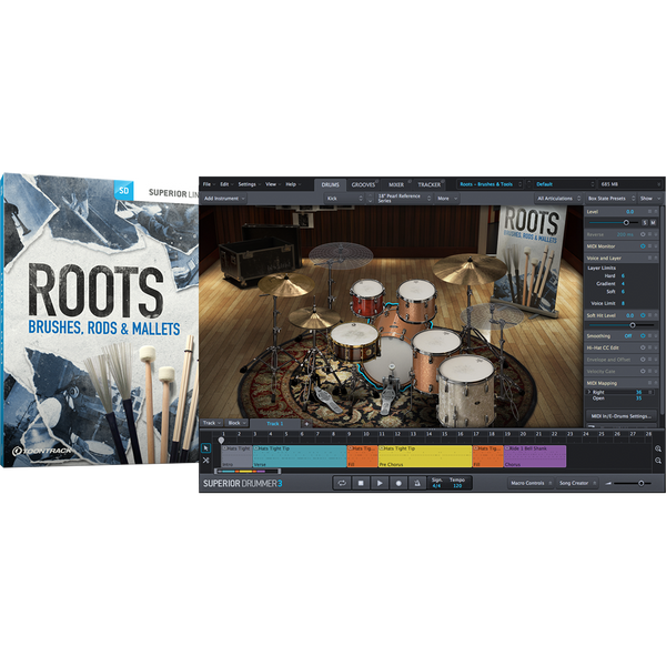 Toontrack Roots SDX – Brushes, Rods & Mallets