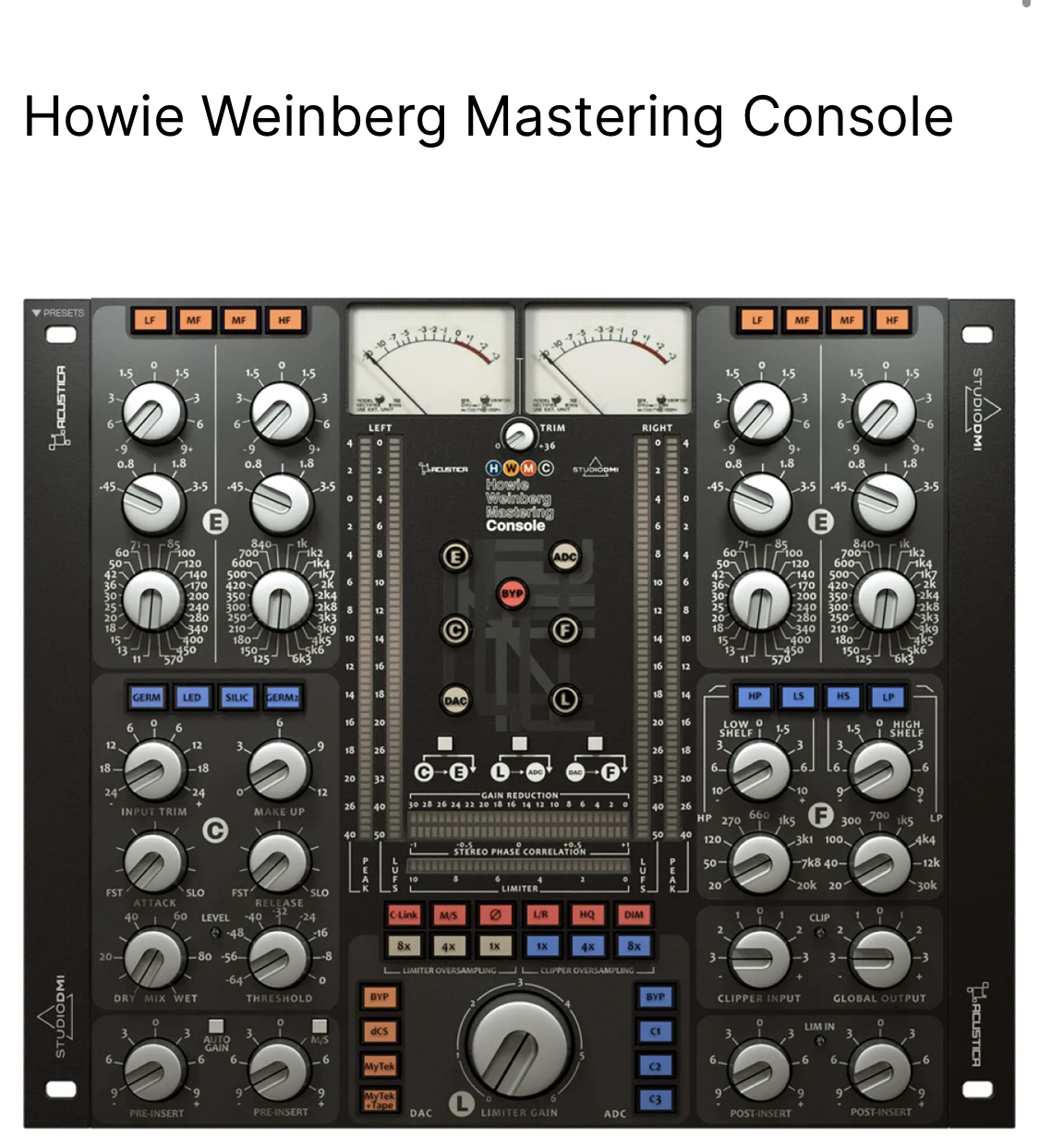Acustica Audio Howie Weinberg Mastering Console