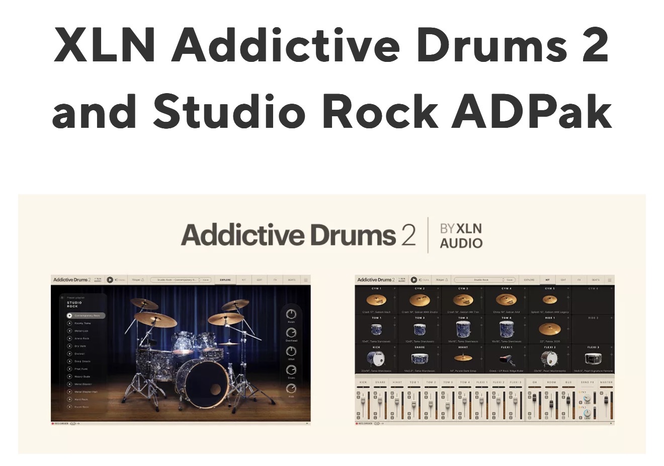 XLN Audio XLN Addictive Drums 2 and Studio Rock ADPak