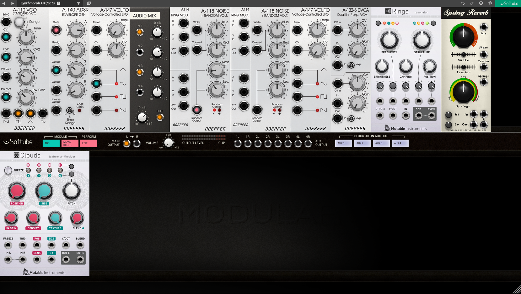 Softube Modular+Rings+Clouds+Spring Reverb+Tube Delay