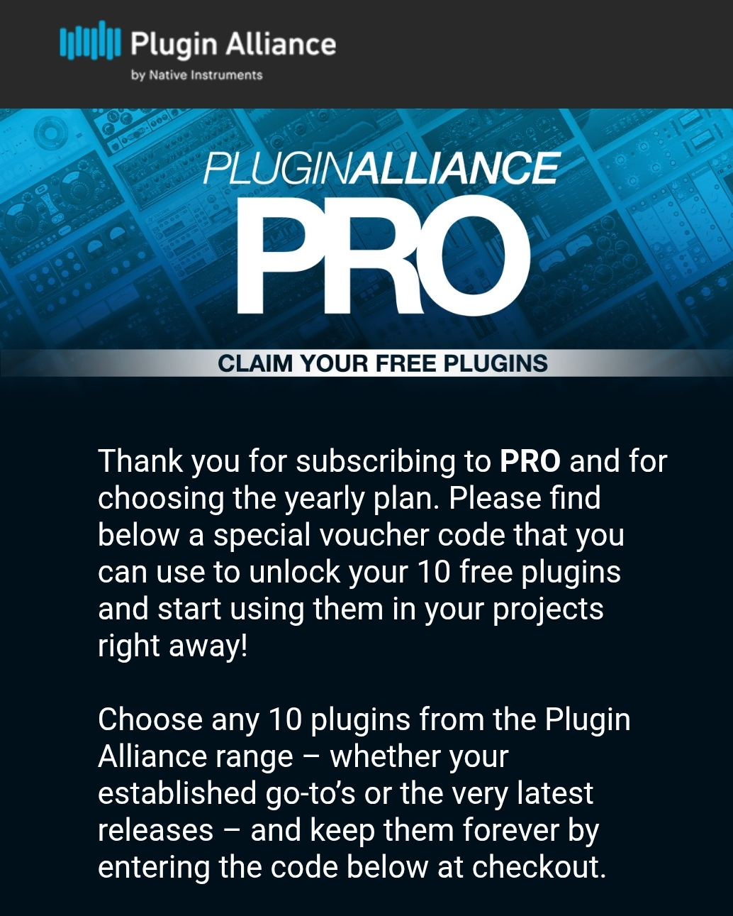 Plugin Alliance Pick 10 Plugins Pro Voucher
