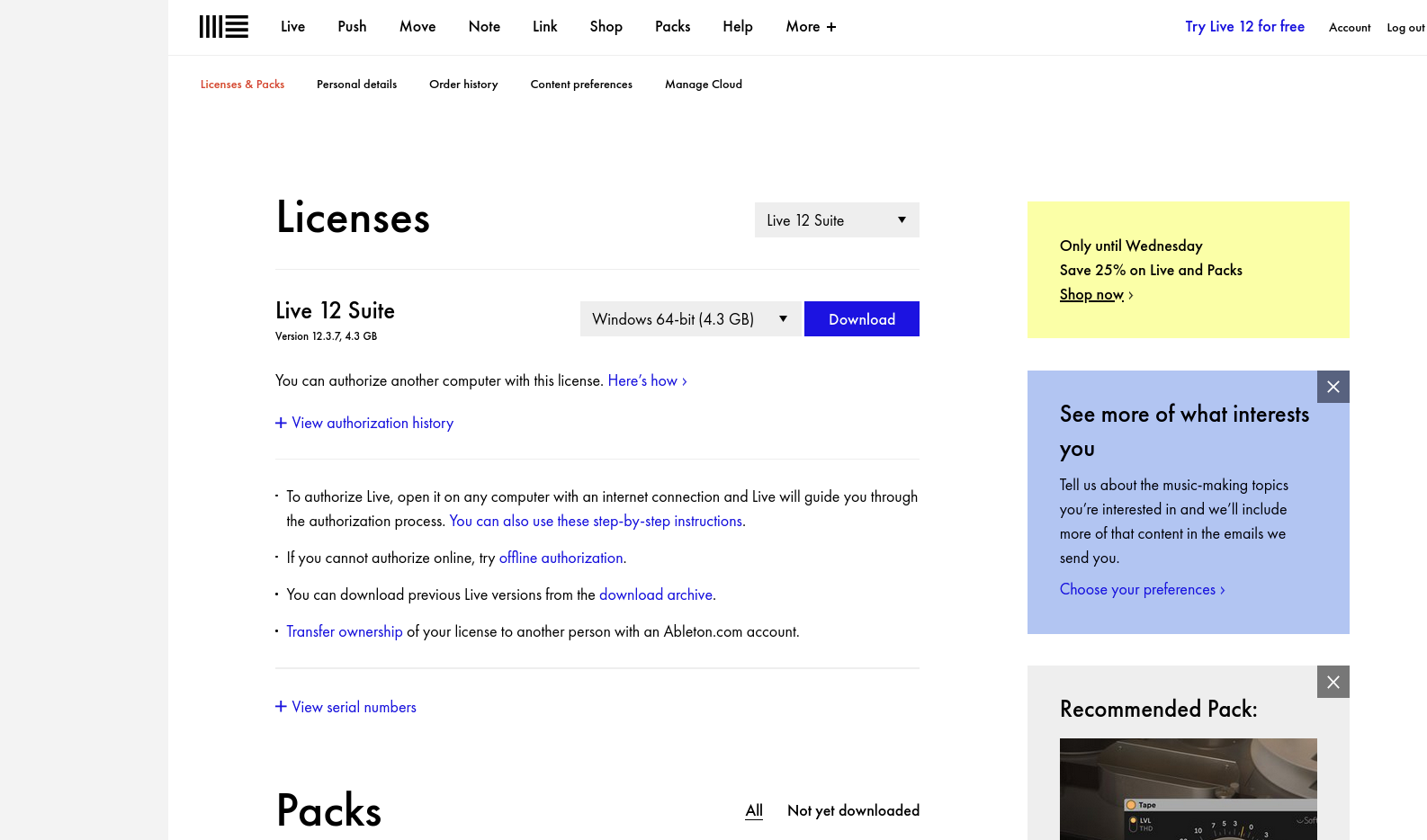 Ableton Live Suite 12.3.7