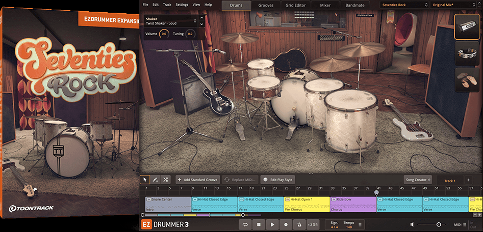 Toontrack Seventies Rock EZX - for EZdrummer 2 & 3