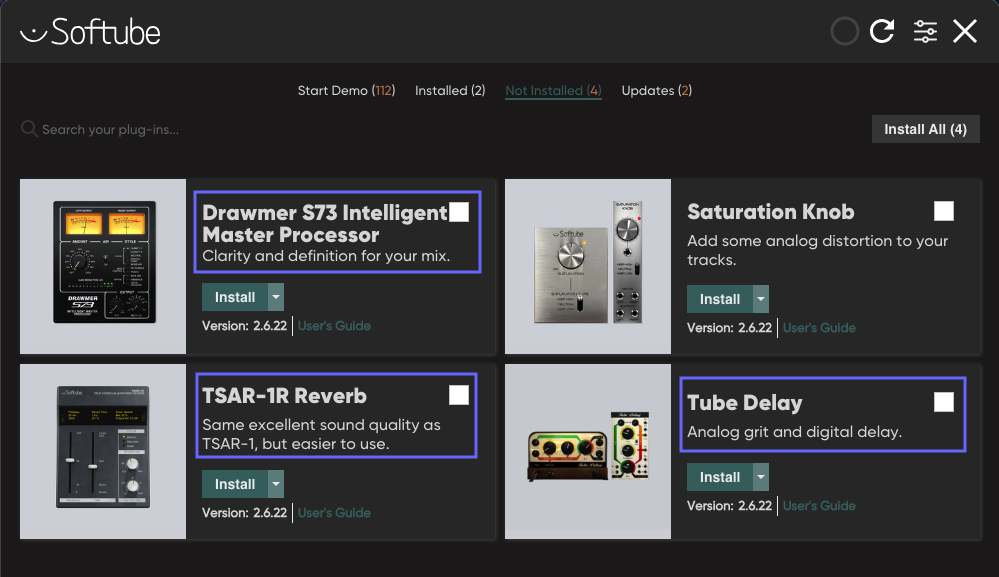 Softube Time & Tone Bundle (S73 Comp, Tube Delay, TSAR-1R)