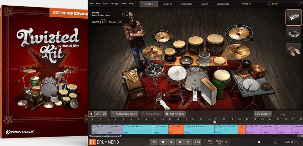 Toontrack Twisted Kit EZX - for EZdrummer 2 & 3