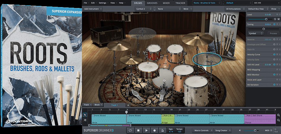 Toontrack Roots SDX - Brushes, Rods & Mallets