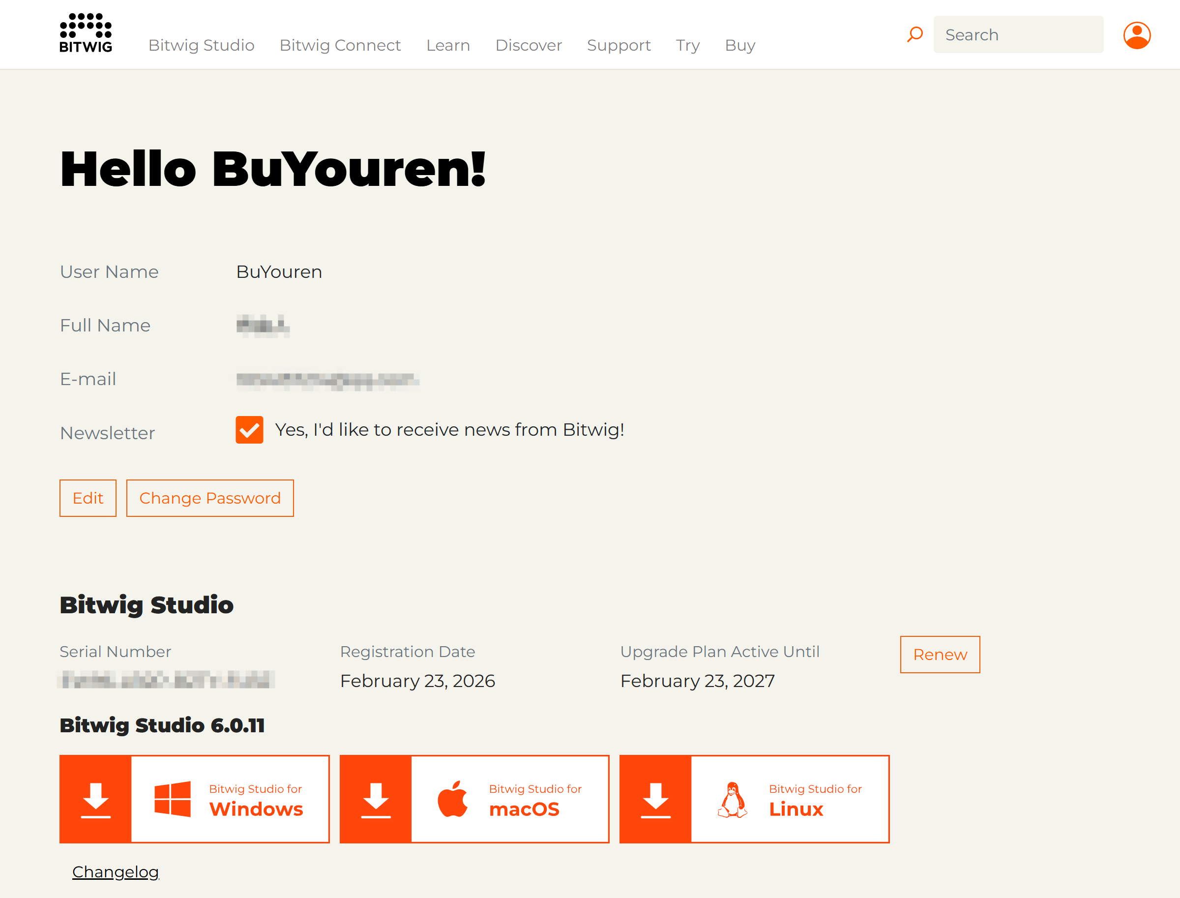 Bitwig bitwig 6.0.11 upgrade plan February 2027