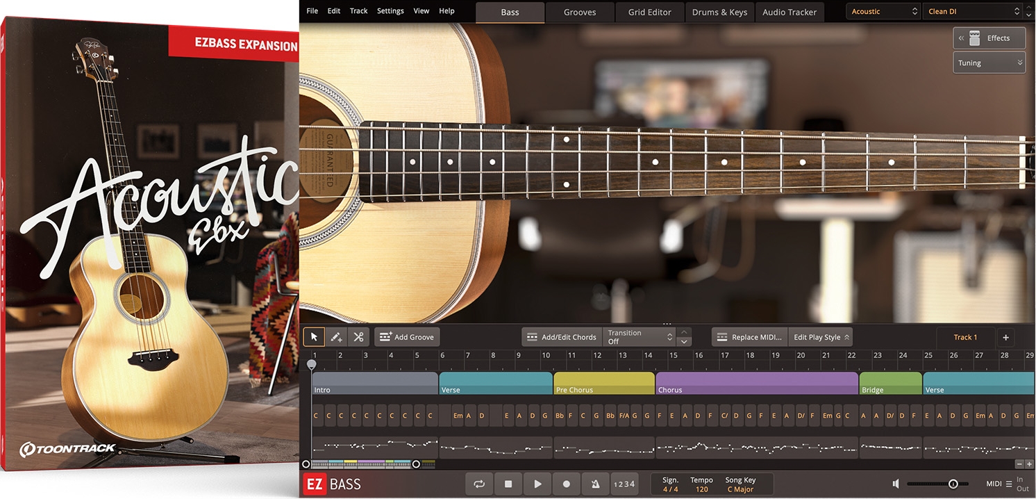 Toontrack Acoustic EBX - for EZbass