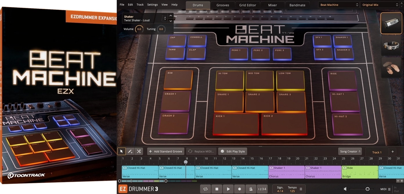 Toontrack Beat Machine EZX - for  EZdrummer 3