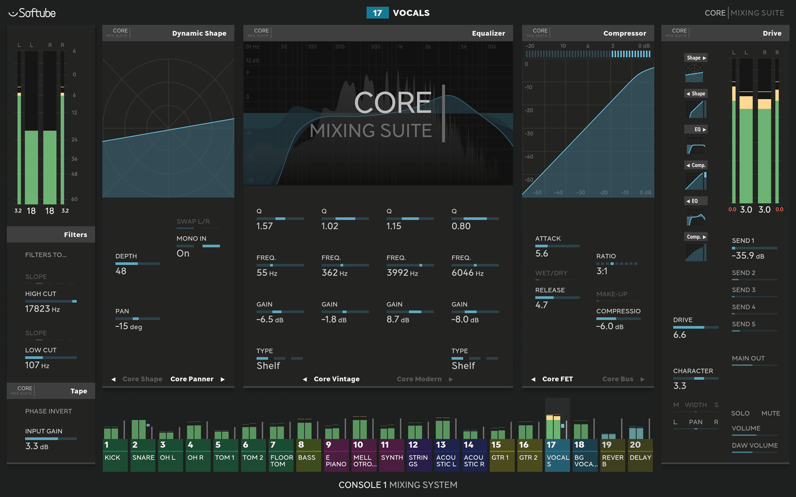 Softube CONSOLE 1 CORE MIXING SUITE