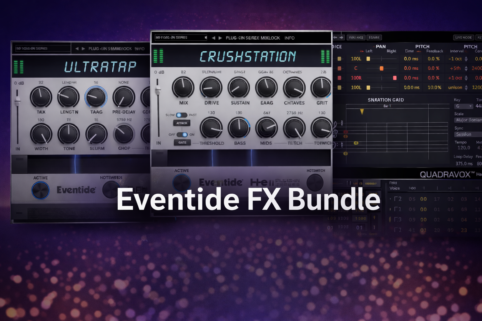 Eventide UltraTap · CrushStation · Quadravox · DeBoom · She