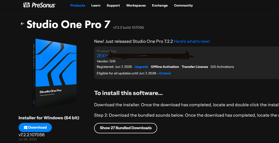 Presonus Studio One Pro 7.2.2