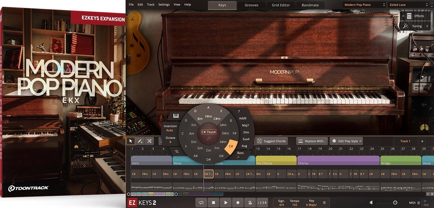 Toontrack EKX Modern Pop Piano - for EZkeys 2