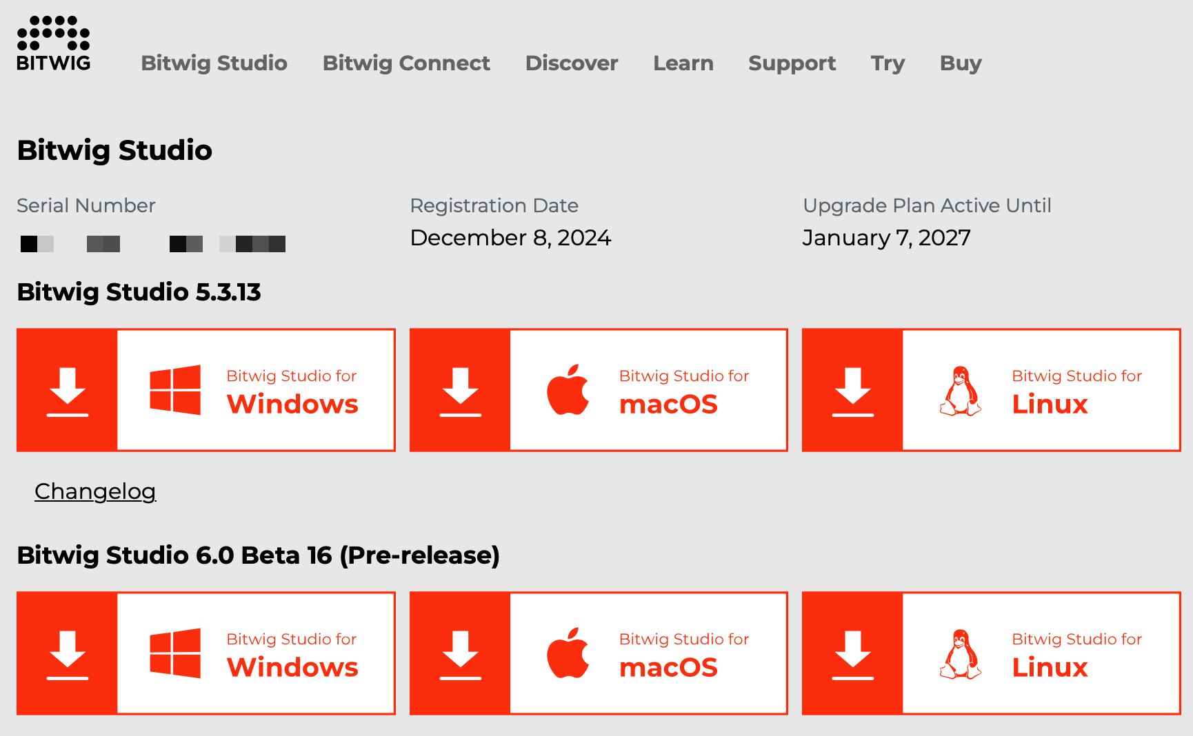 Bitwig Bitwig Studio 6 Full + Upgrade Plan to Jan 2027