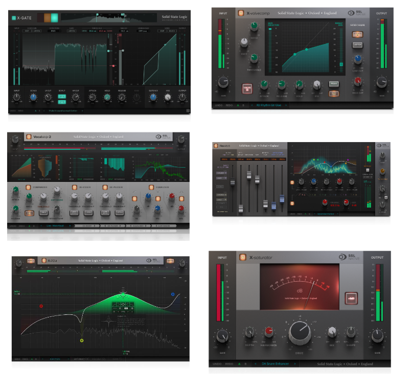 Solid State Logic X-ValveComp, X-Saturator, X-Gate, X-EQ 2, VocalStr