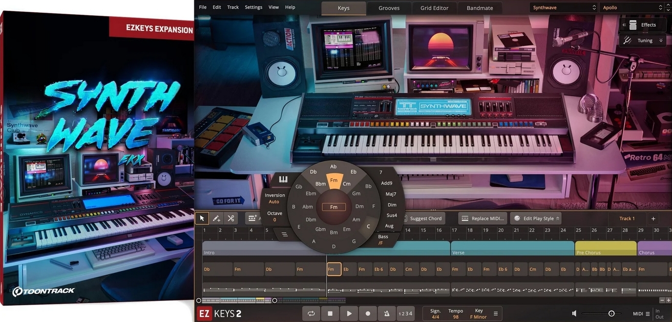 Toontrack Synthwave EKX - for EZkeys 1 & 2