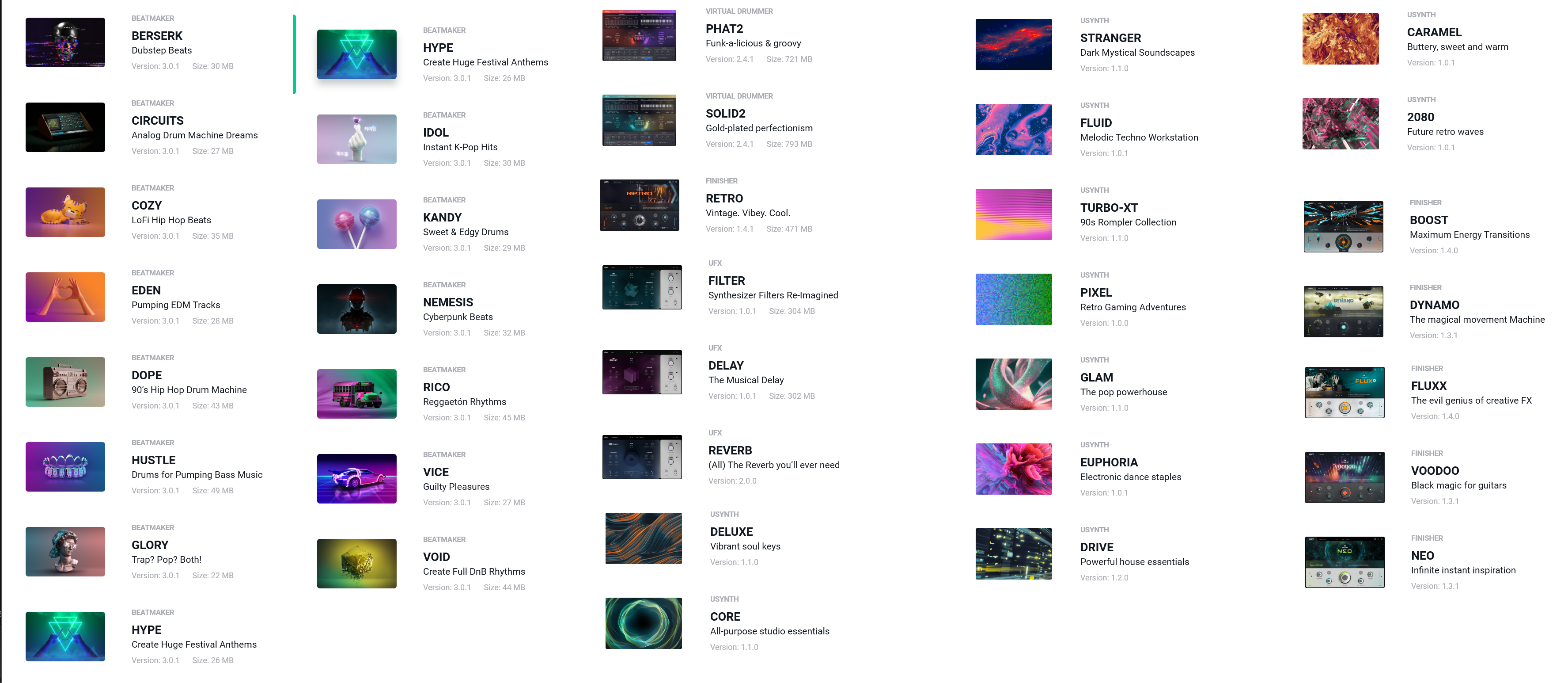 Ujam Beatmaker 3 + Virtual Drummer + USynth + UFX + Fin