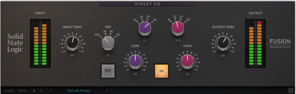 Solid State Logic SSL Fusion Violet EQ Plug-in