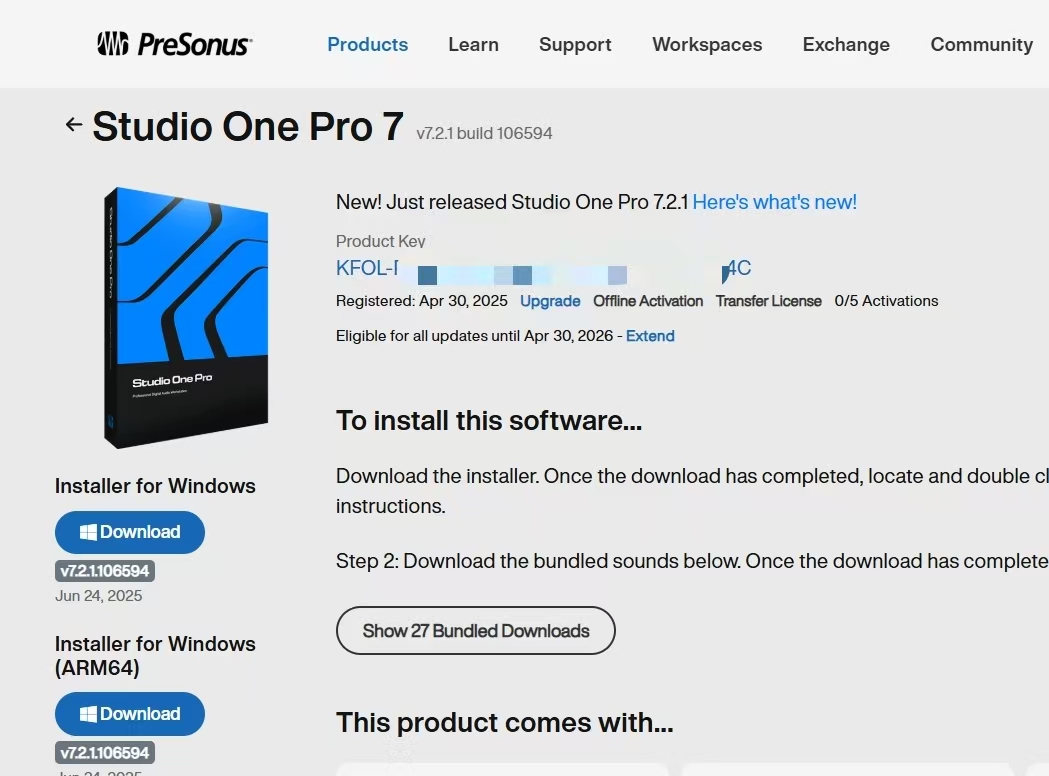 Presonus Studio One 7 Pro (Full License）